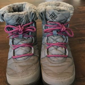 Girls Columbia Waterproof Snow Boots Size 4